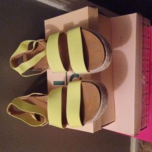 Strappy lime green sandals